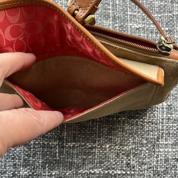 Coach Tan Brown Suede Wristlet - Picture 3 of 4